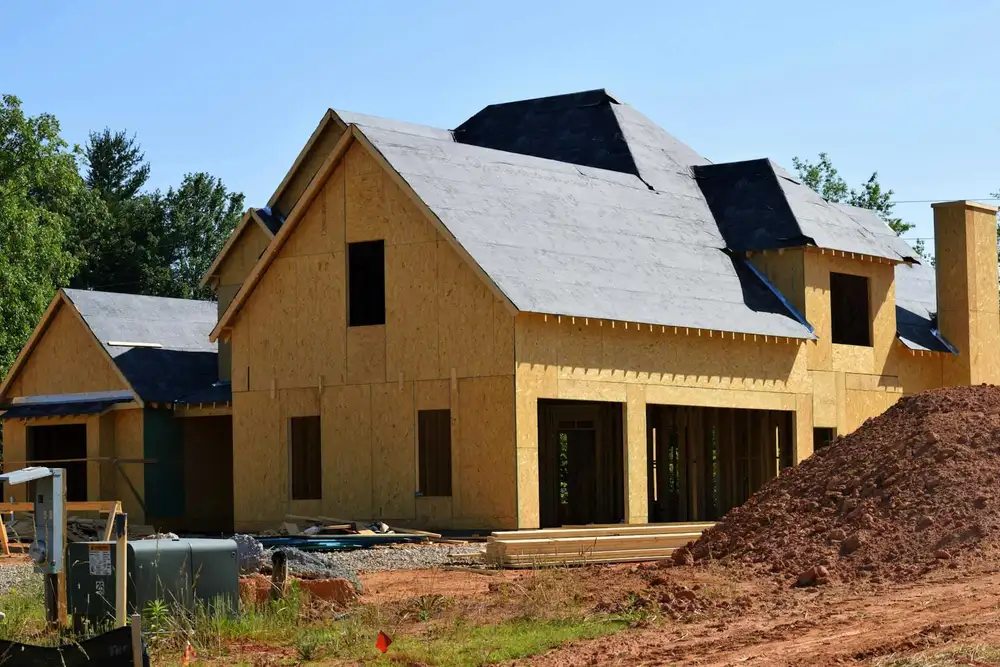 Two-storey home with a finished roof